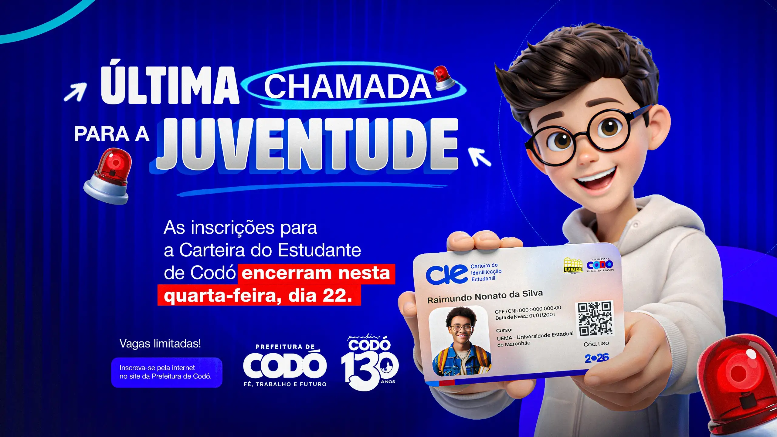 Foto 1 – Atenção, juventude: prazo para emitir a Carteira de Estudante encerra nesta quarta (22). Não Perca!