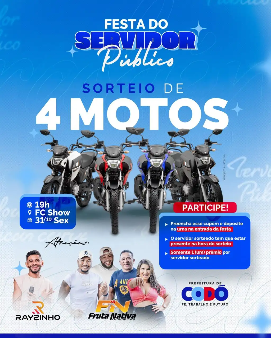 Prefeitura de Codó promoverá grande festa em comemoração ao Dia do Servidor nesta sexta (31)