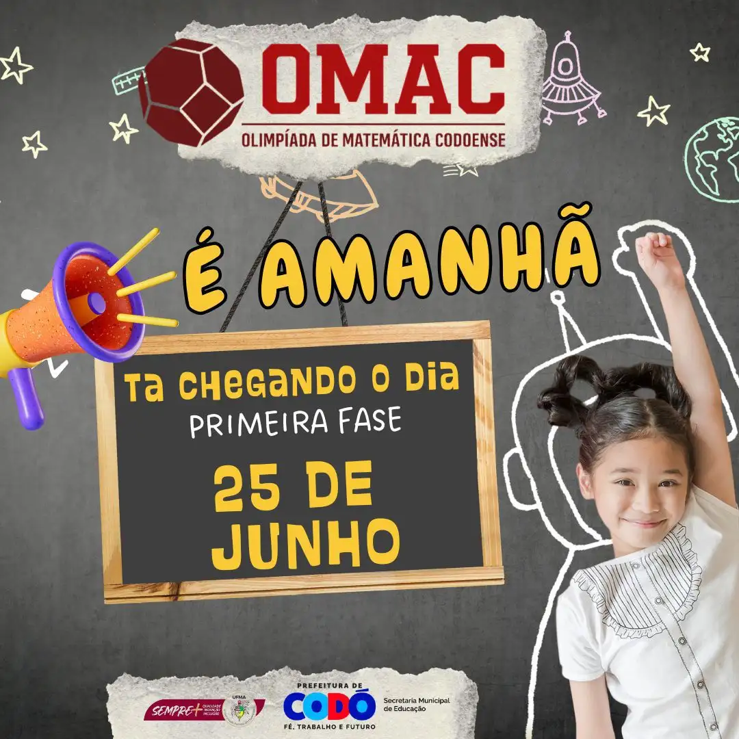 Galeria de imagens - Foto 2 da notícia: Provas da Primeira Fase da Olimpíada de Matemática Codoense serão aplicadas nesta quarta (25)