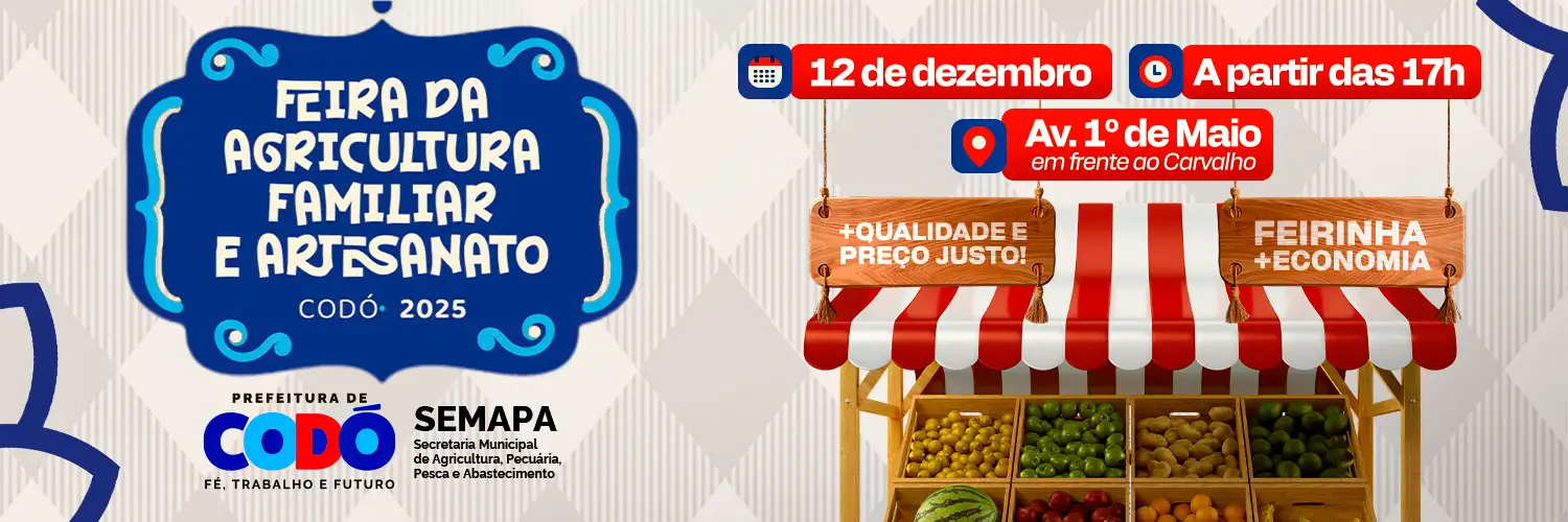 6ª Edição da Feira da Agricultura Familiar e Artesanato de Codó será realizada nesta sexta-feira (12)