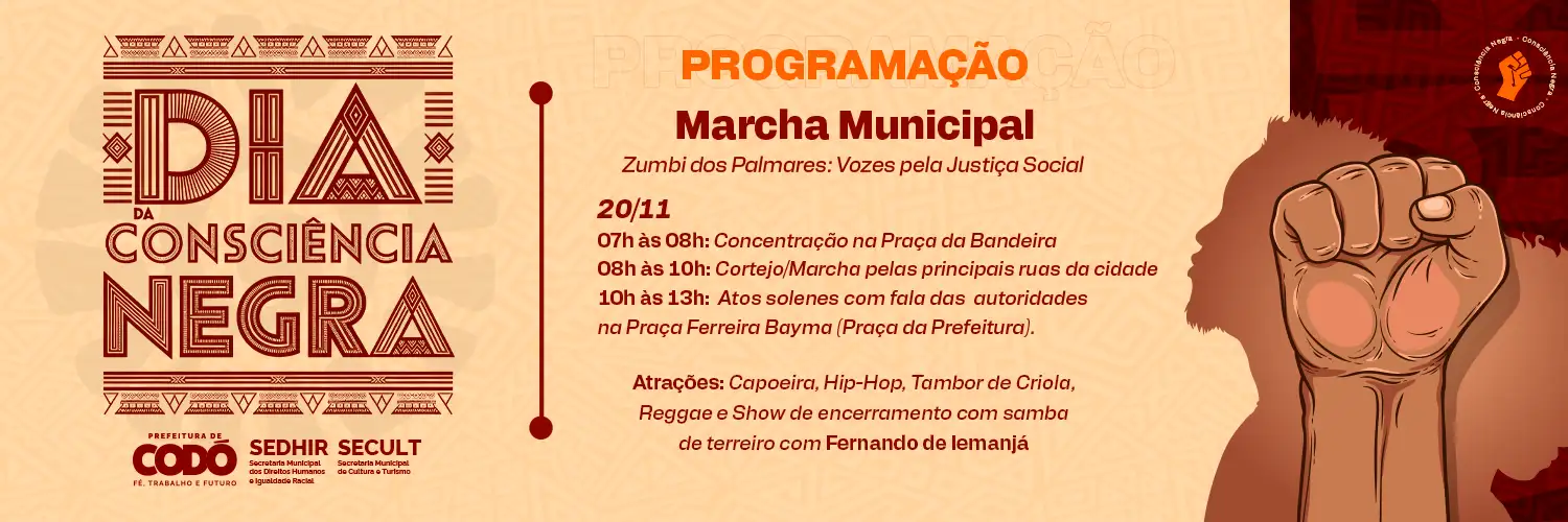 Prefeitura de Codó promove celebração do Dia da Consciência Negra com cortejo cultural e apresentações artísticas