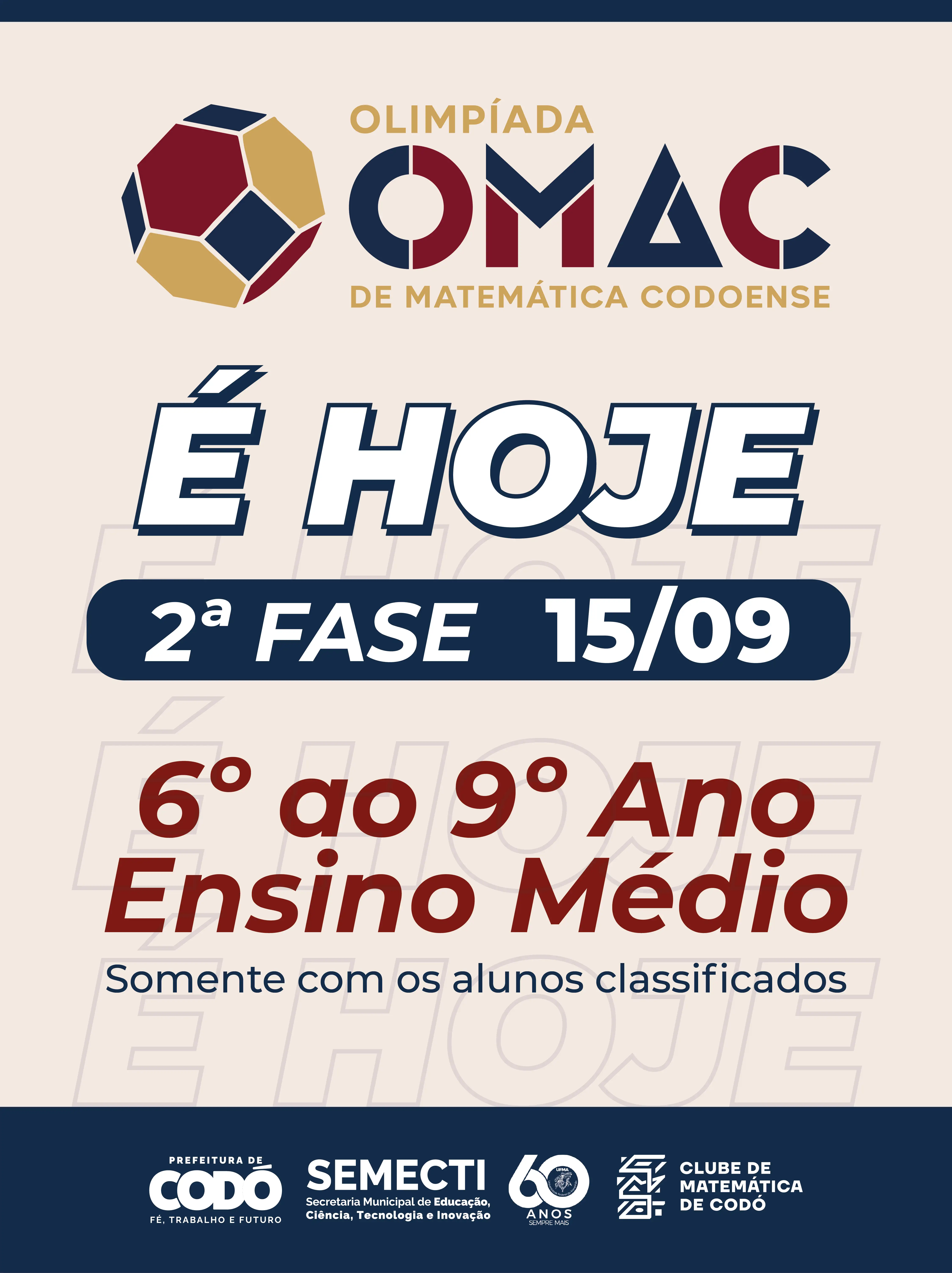 Foto 1 – Segunda fase da OMAC 2026 acontece nesta terça-feira (15) em Codó