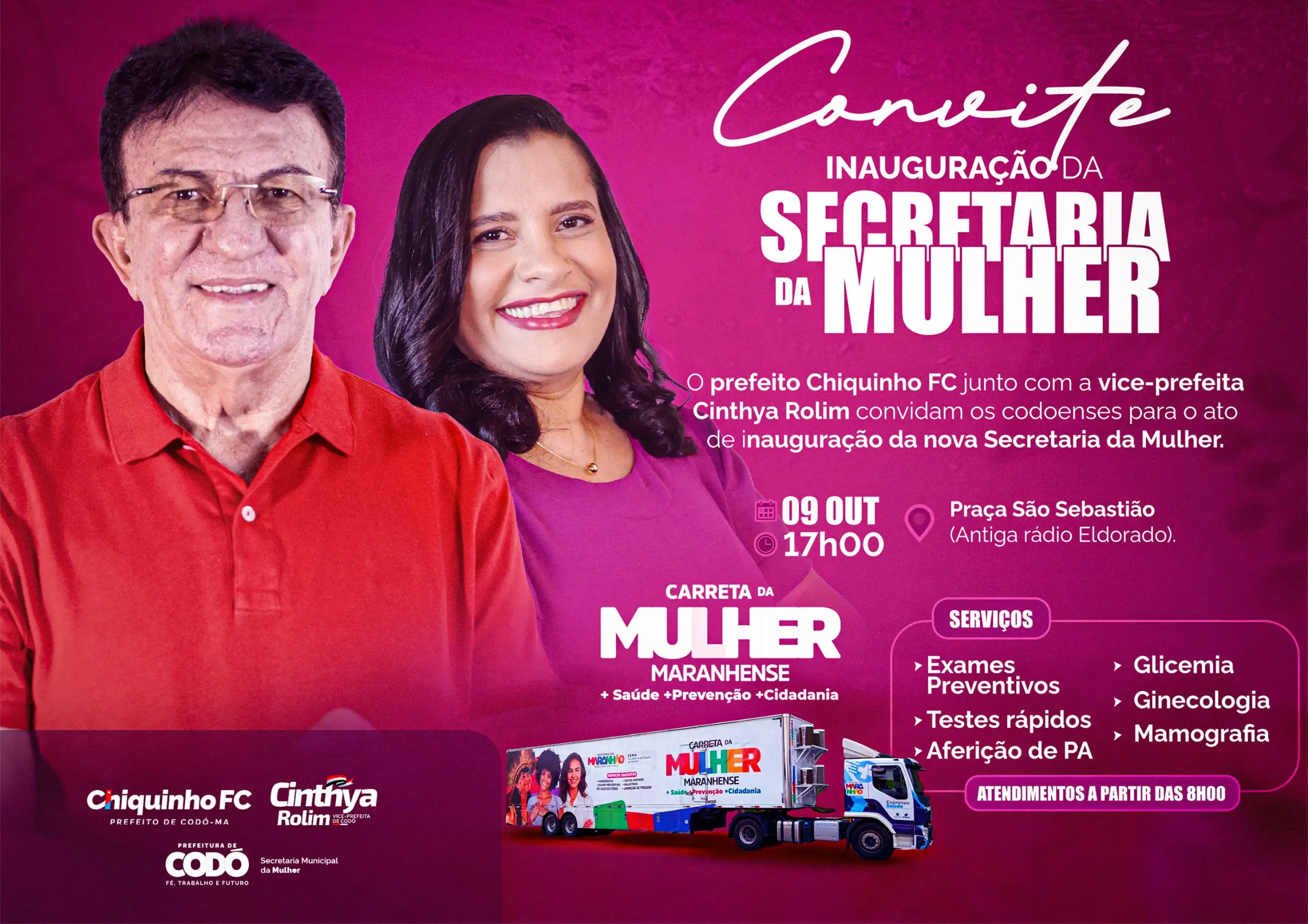 Prefeitura de Codó realizará inauguração da primeira Secretaria da Mulher do município nesta quinta (09)