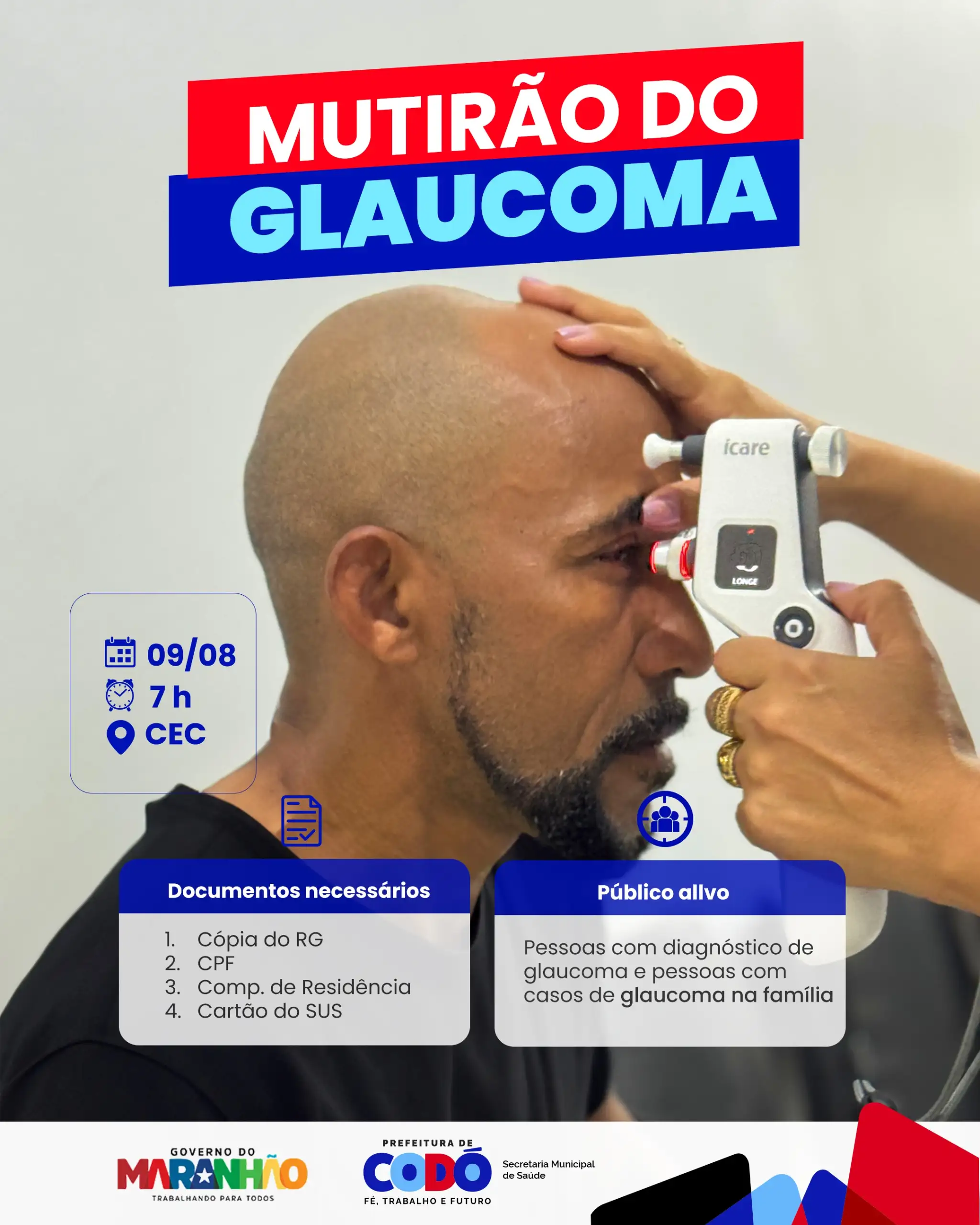Prefeitura de Codó oferece atendimento oftalmológico gratuito através do Mutirão do Glaucoma