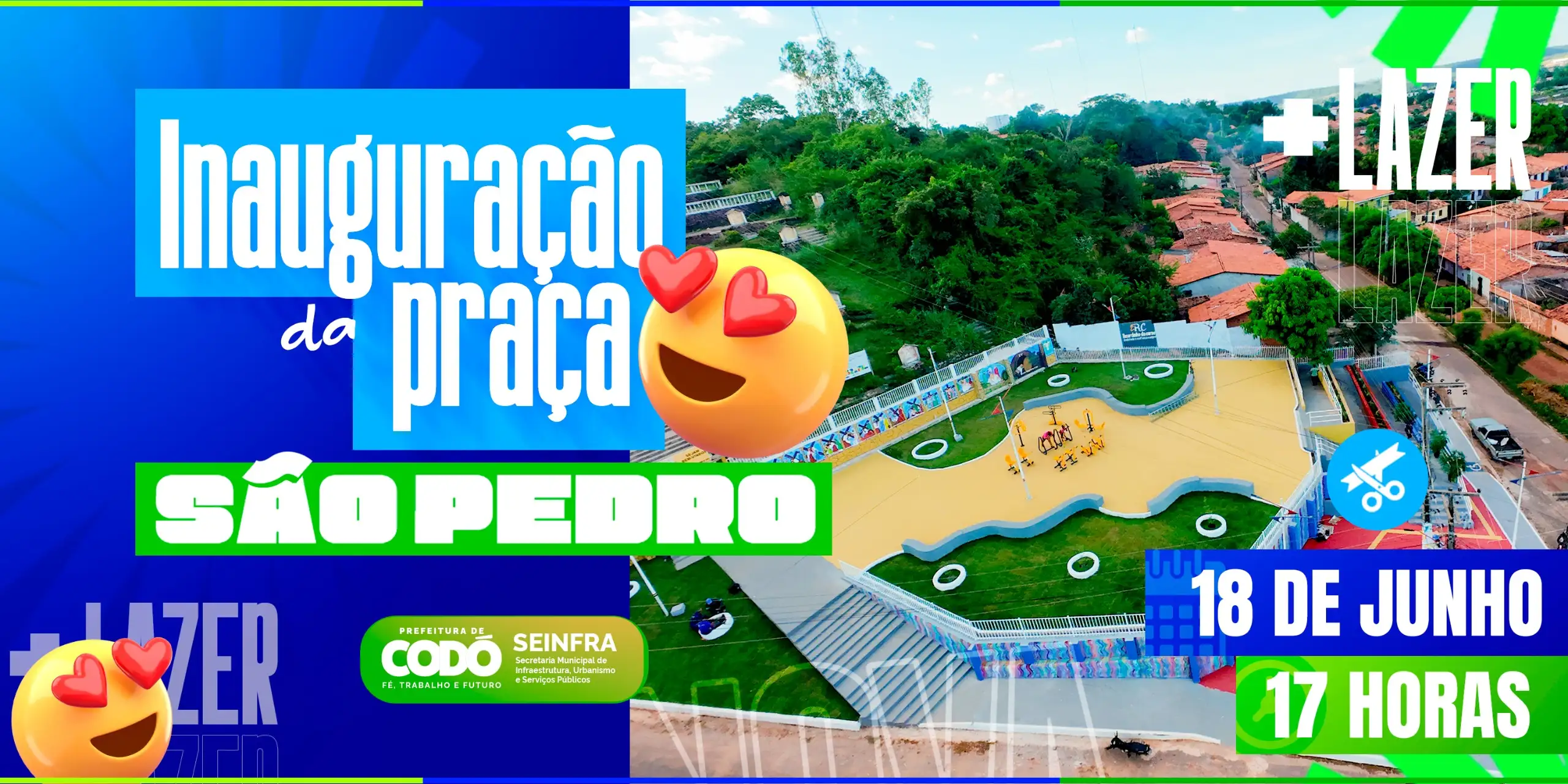Nova Praça do bairro São Pedro será inaugurada nesta quinta-feira (18) em Codó