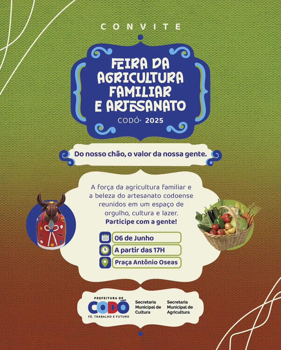 Galeria de imagens - Foto 1 da notícia: 1ª Feira da Agricultura Familiar e Artesanato incentiva a produção local e valorização do artesanato codoense