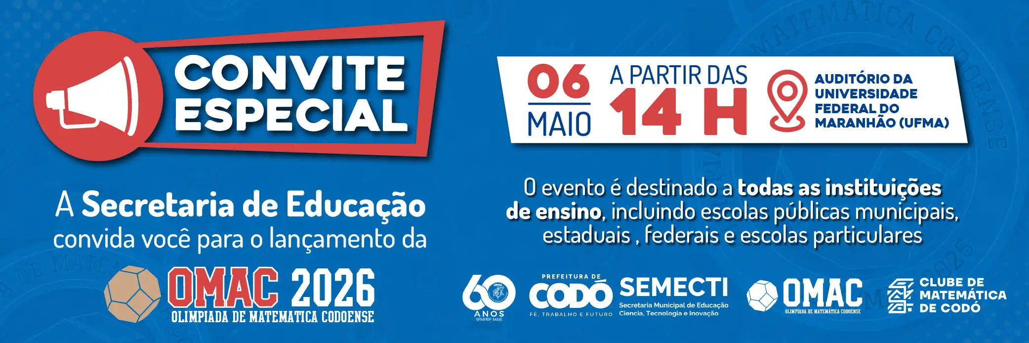 Codó fortalece incentivo à matemática entre estudantes com lançamento da OMAC 2026