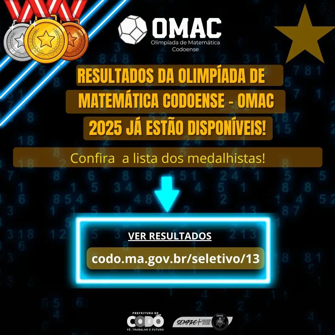 Prefeitura de Codó divulga resultado final da Olimpíada de Matemática Codoense