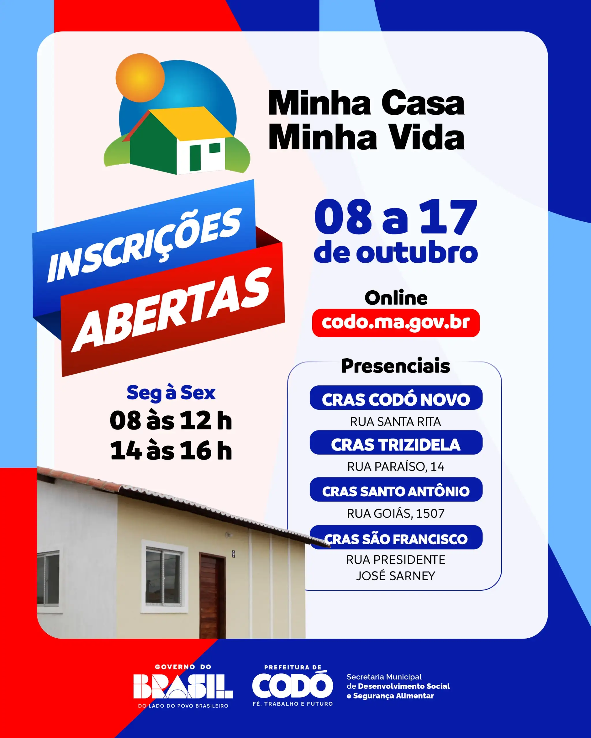 Foto 1 – 🏠 Inscrições abertas para o Programa Minha Casa Minha Vida em Codó