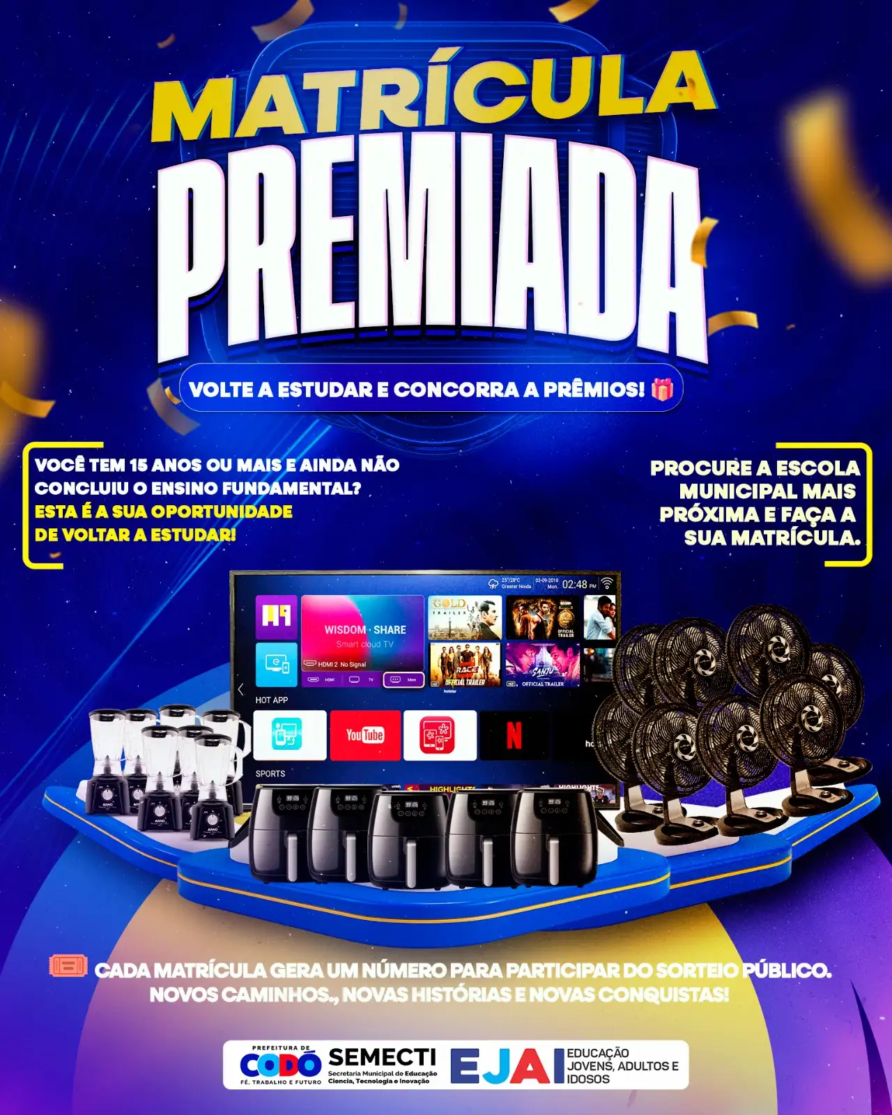 Foto 1 – Matrícula Premiada incentiva jovens e adultos a retomarem os estudos em Codó