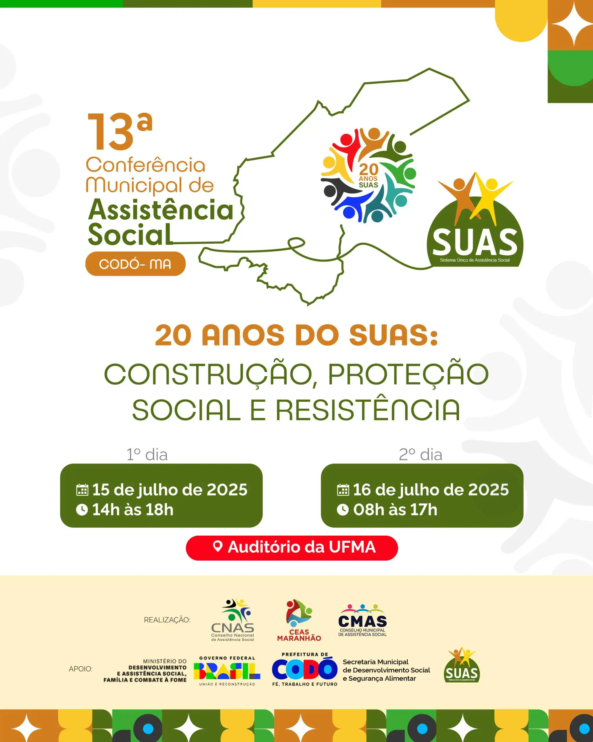 13ª Conferência Municipal de Assistência Social de Codó celebra 20 anos do SUAS