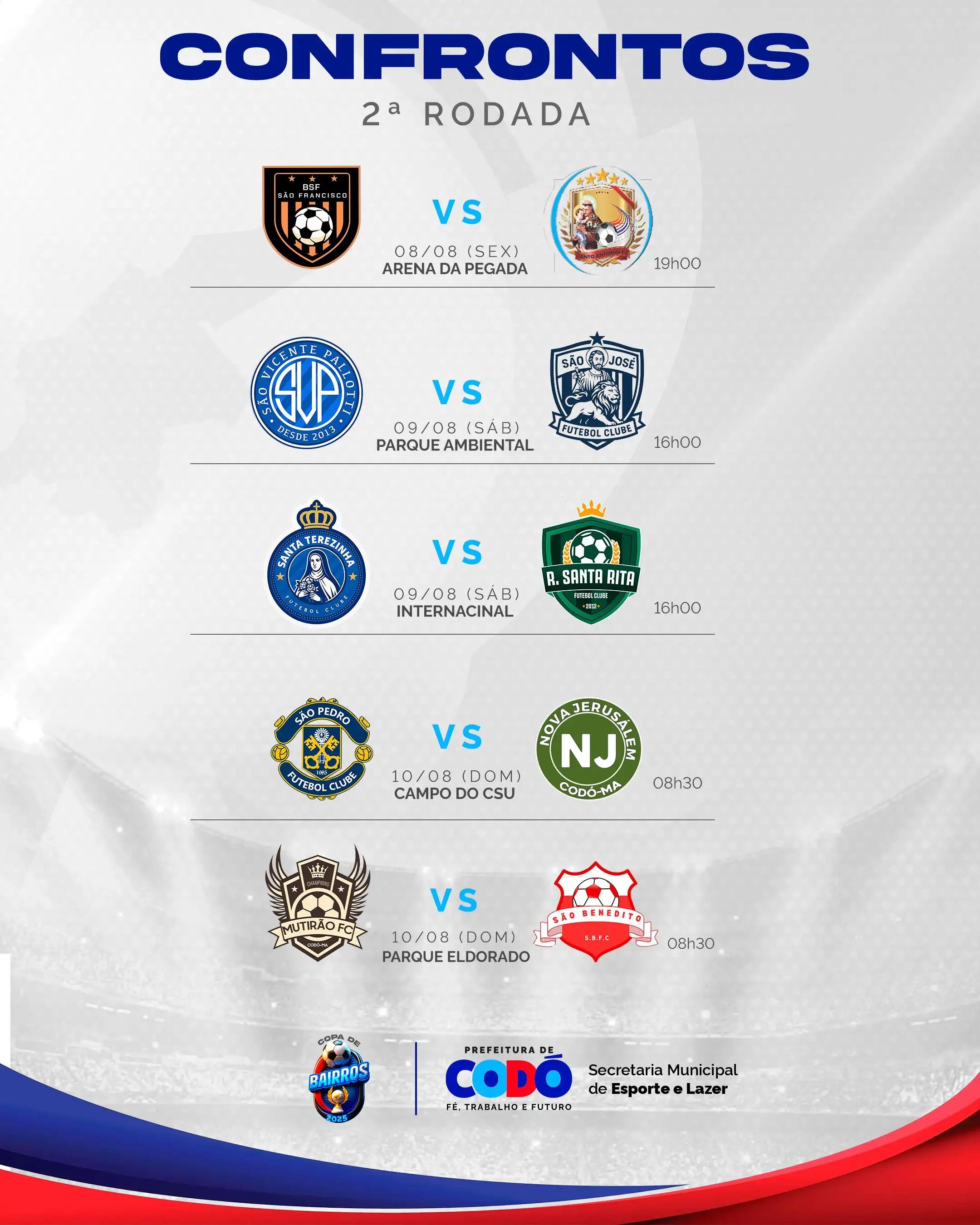 🏆⚽ COPA DE BAIRROS 2025 – RODADA DO FIM DE SEMANA!