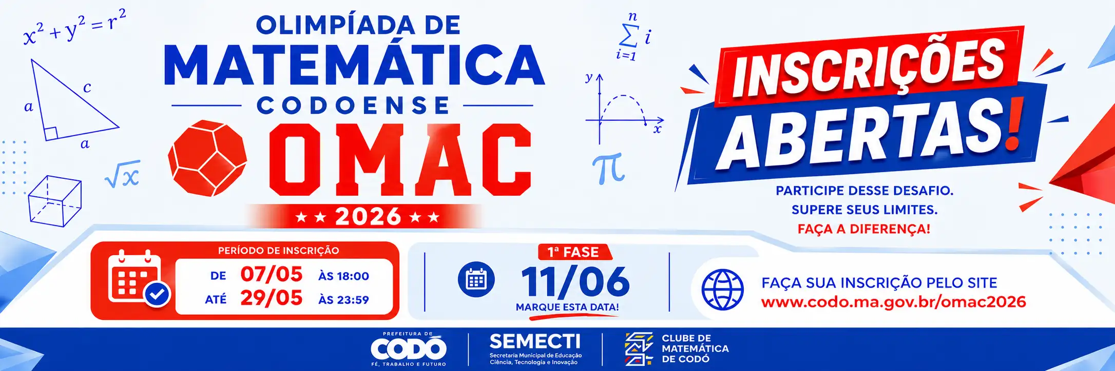 Prefeitura de Codó abre inscrições para a OMAC 2026