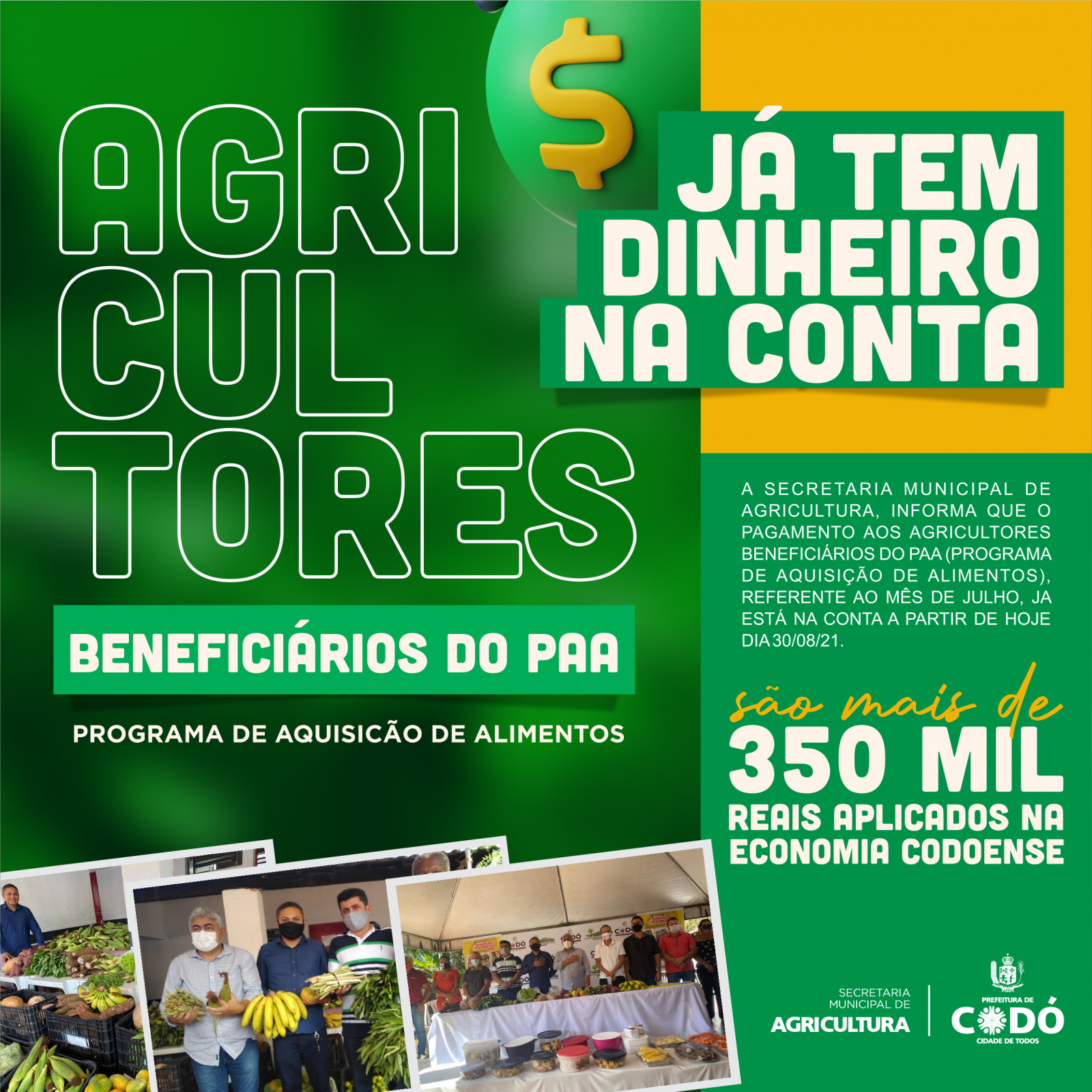 Prefeitura realiza pagamento para agricultores familiares de Codó