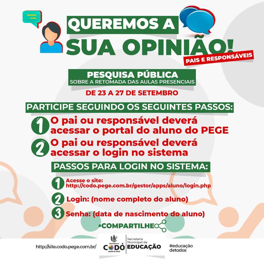 Pais de Alunos Participem da Nossa Pesquisa Sobre o Retorno Das Aulas