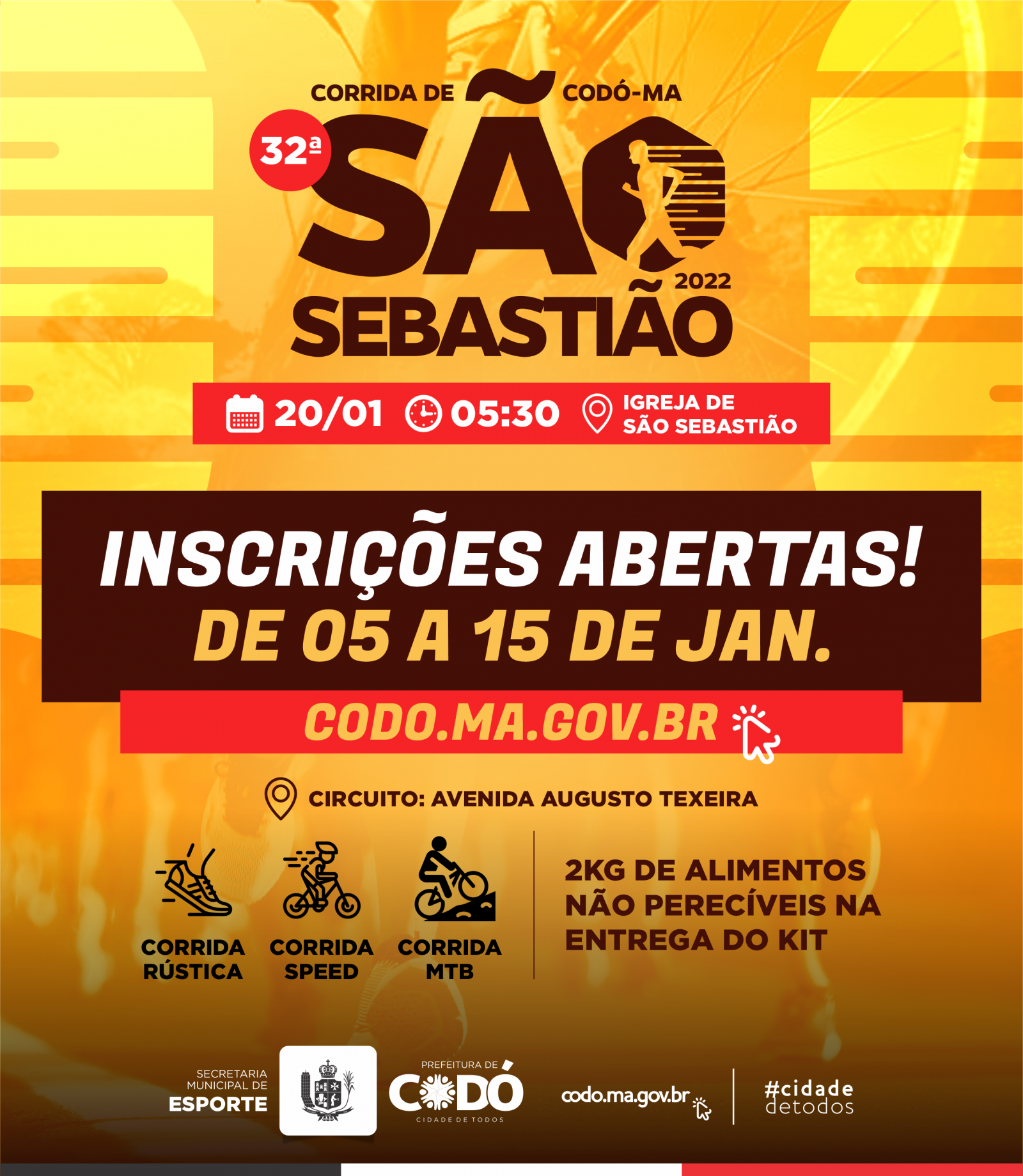 Iniciada as inscrições para 32ª Corrida de São Sebastião em Codó