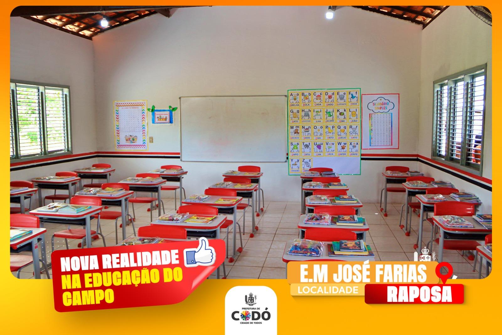 Prefeitura entrega Escola do Povoado Raposa reformada e equipada com novos livros e material didático, em Codó