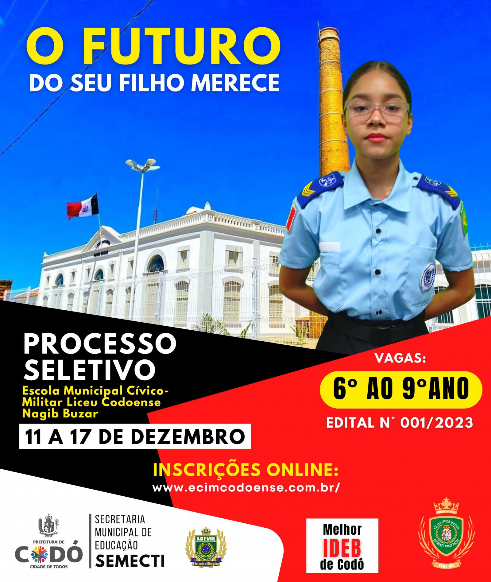 Escola Cívico-Militar Codoense abre edital com vagas para alunos ingressantes em 2024